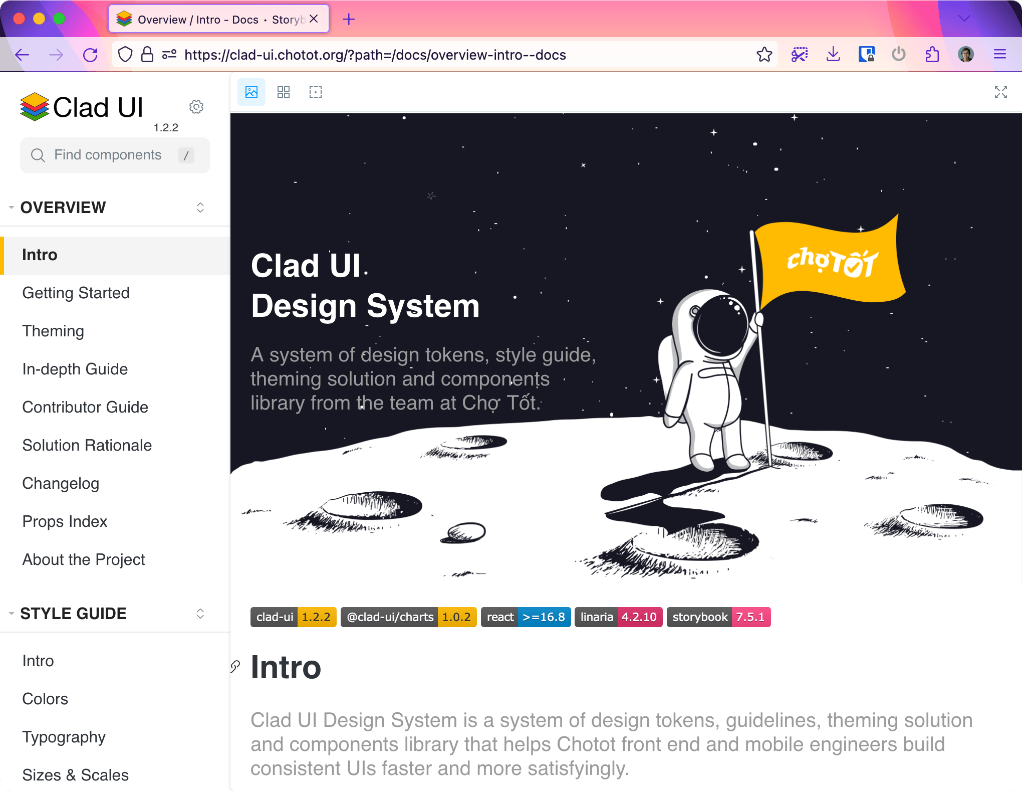 screenshot of Chotot Web design system