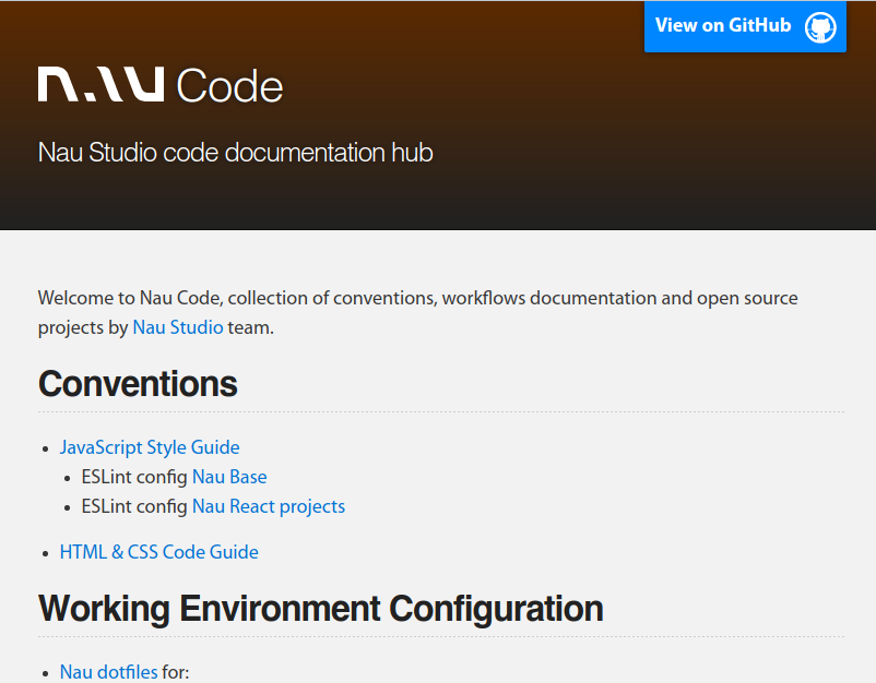 Nau Studio's Code Hub screenshot