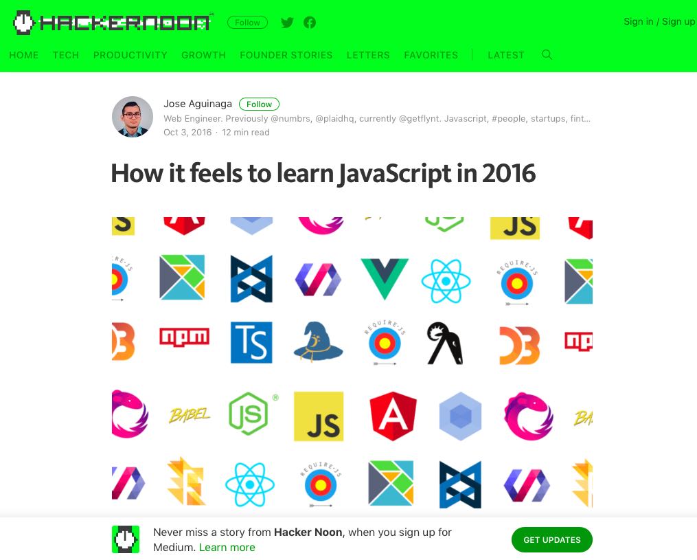 How it feels to learn JavaScript in 2016